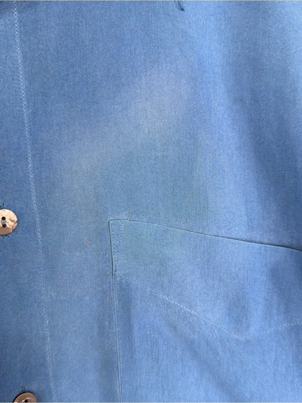 Jhane Barnes 100 Silk Mens XL Shirt Vintage Royal Hue Blue Luxury NEEDS CLEANED